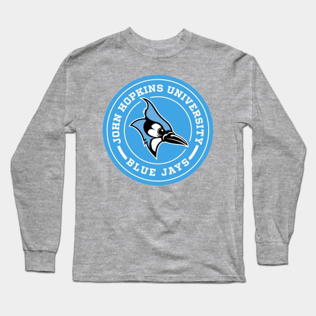 John Hopkins University Blue Jays Circle Long Sleeve T-Shirt by Josh Wuflestad